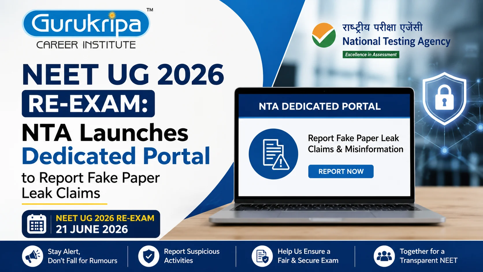 NEET UG 2026 Re-Exam: NTA Launches Dedicated Portal to Report Fake Paper Leak Claims